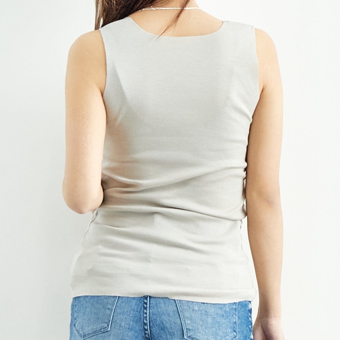 Jf Ready Made [ジェイエフレディメイド] TCフライスタンク [131826] 06 Lｸﾞﾚｰ &&モデル身長：167cm 着用サイズ：F&&