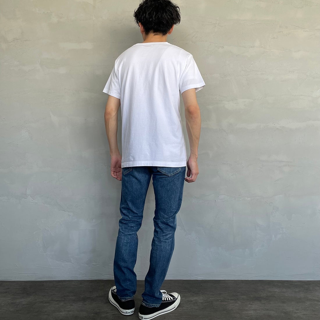 Hanes [ヘインズ] ジャパンフィット 2枚組 クルーネックTシャツ [H5310] 010 ﾎﾜｲﾄ &&モデル身長：168cm 着用サイズ：M&&