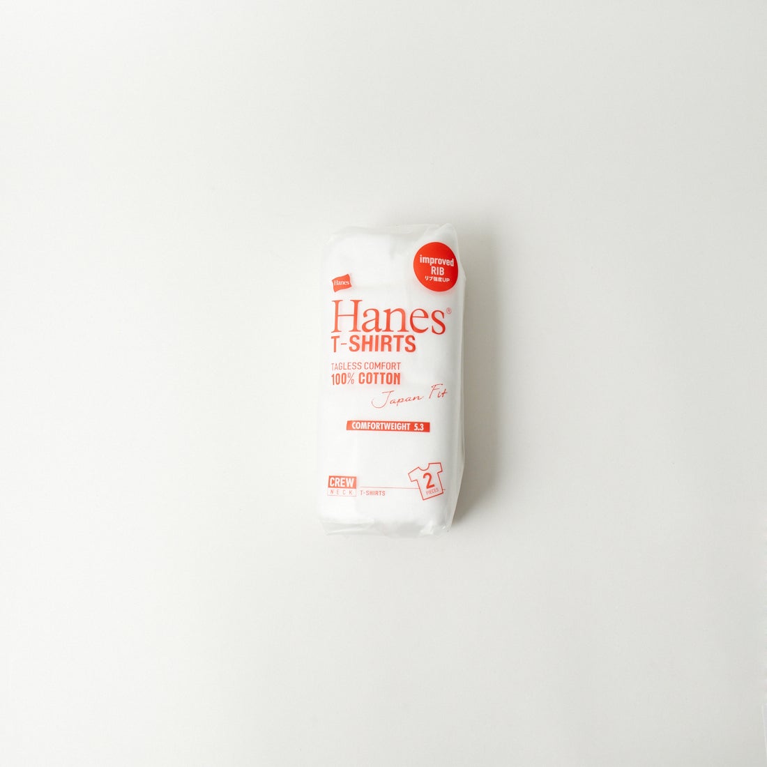 Hanes [ヘインズ] ジャパンフィット 2枚組 クルーネックTシャツ [H5310] 010 ﾎﾜｲﾄ