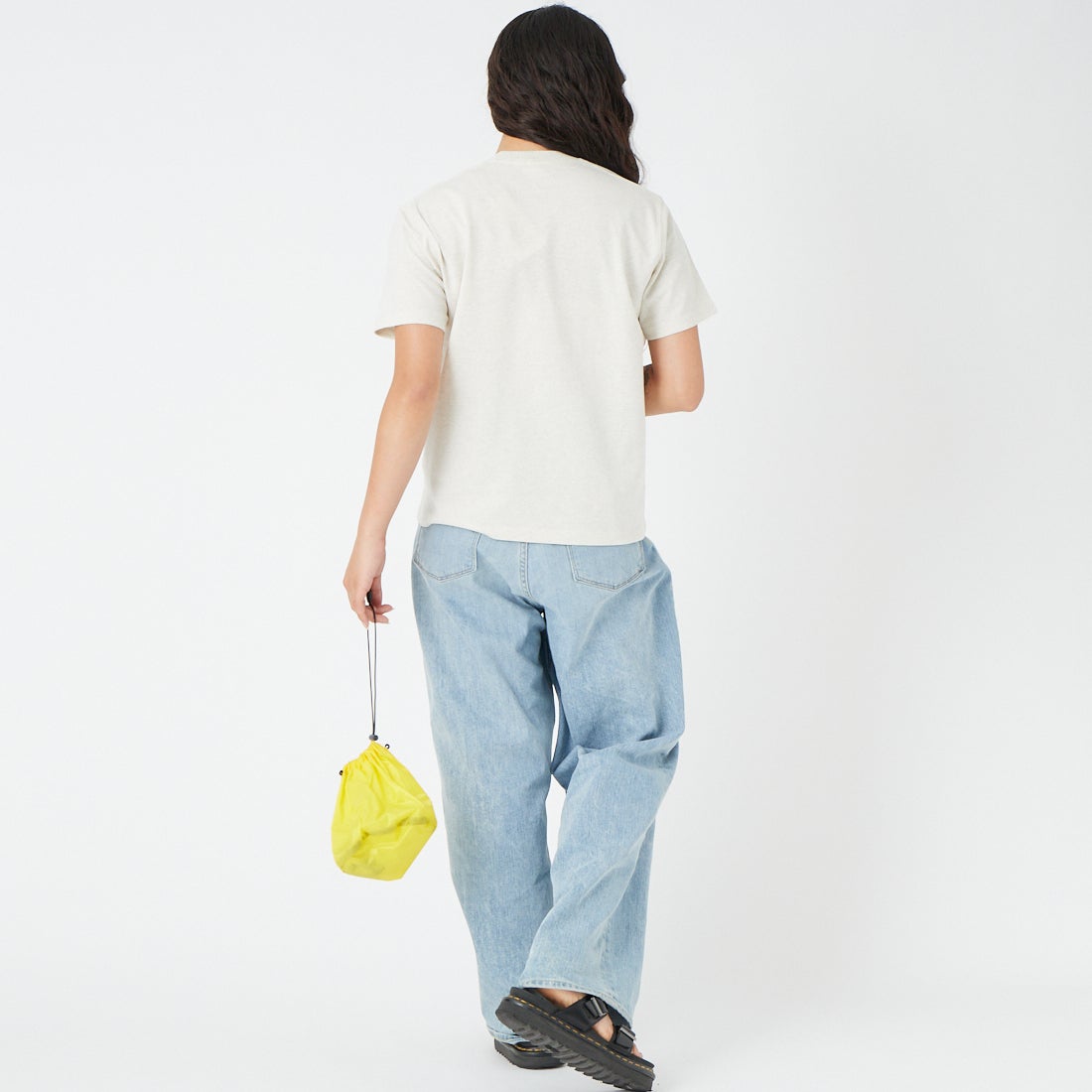 DANTON [ダントン] ソリッド ポケットTシャツ [DT-C0197TCB] H.IVORY &&モデル身長：162cm 着用サイズ：XS&&