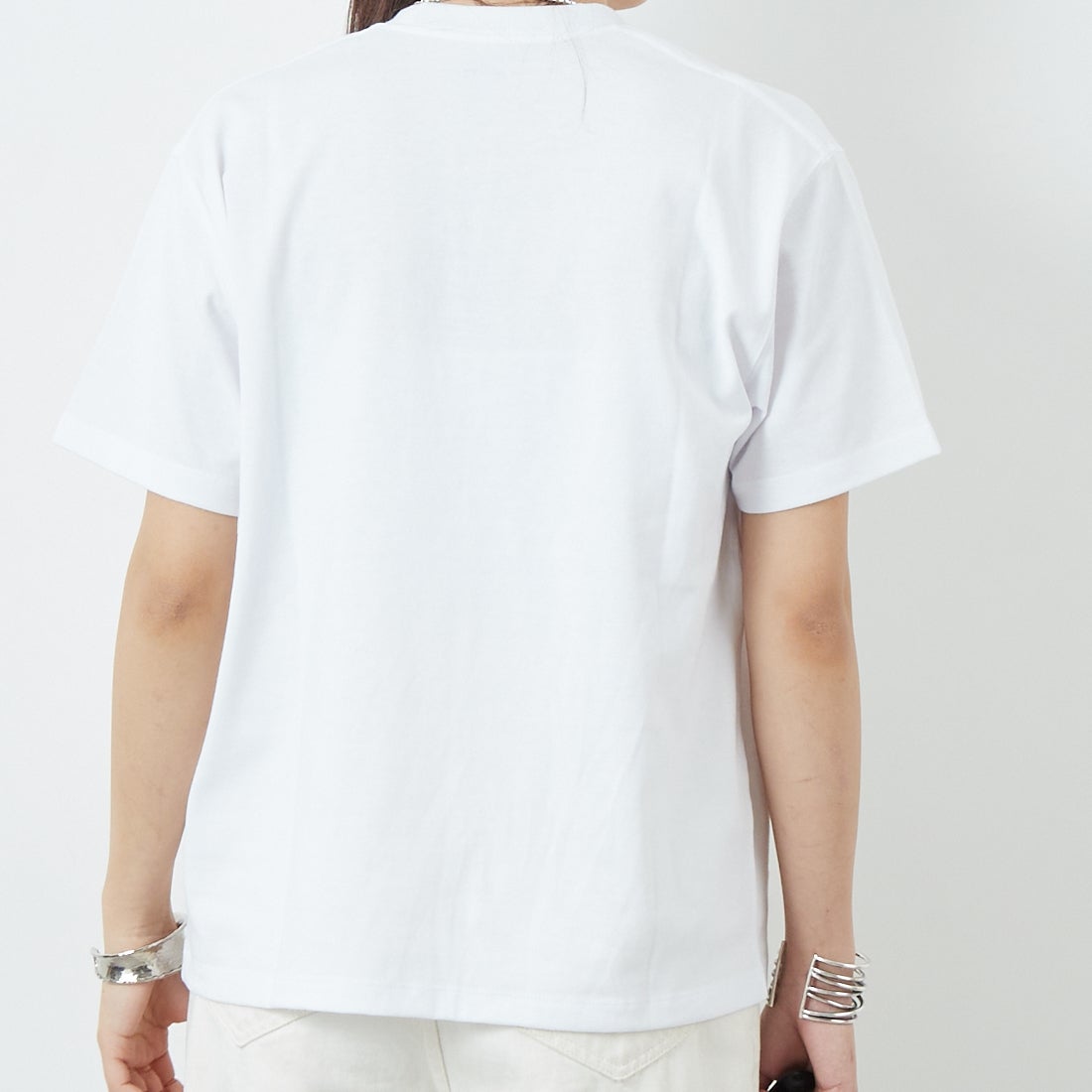 DANTON [ダントン] ソリッド ポケットTシャツ [DT-C0197TCB] WHITE &&モデル身長：167cm 着用サイズ：S&&