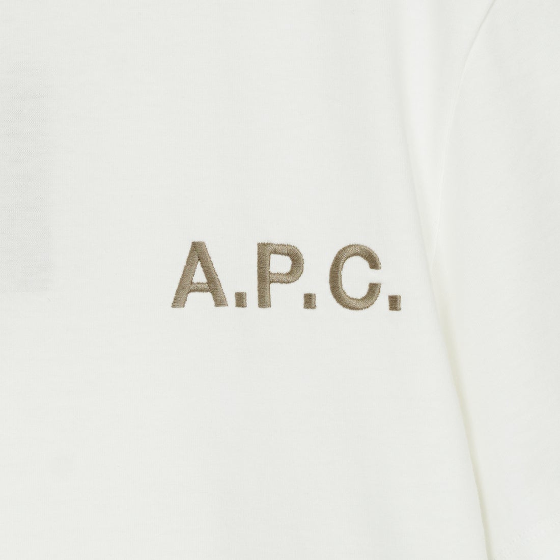 A.P.C. [アー・ペー・セー] 別注 ロゴ刺繍Tシャツ [BRODE-LOGO-JF] WHT/BGE