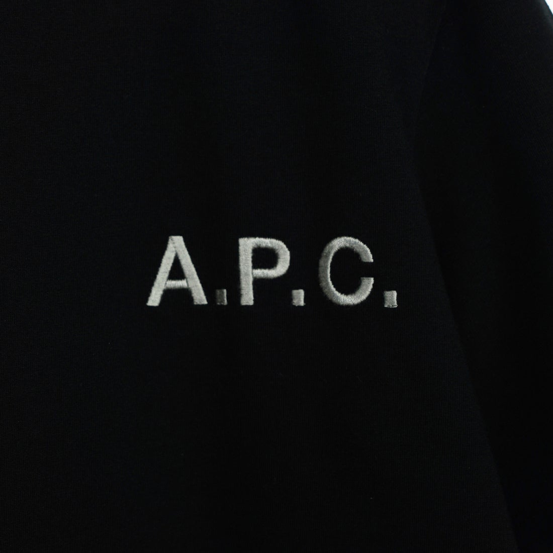 A.P.C. [アー・ペー・セー] 別注 ロゴ刺繍Tシャツ [BRODE-LOGO-JF] BLK/GRY