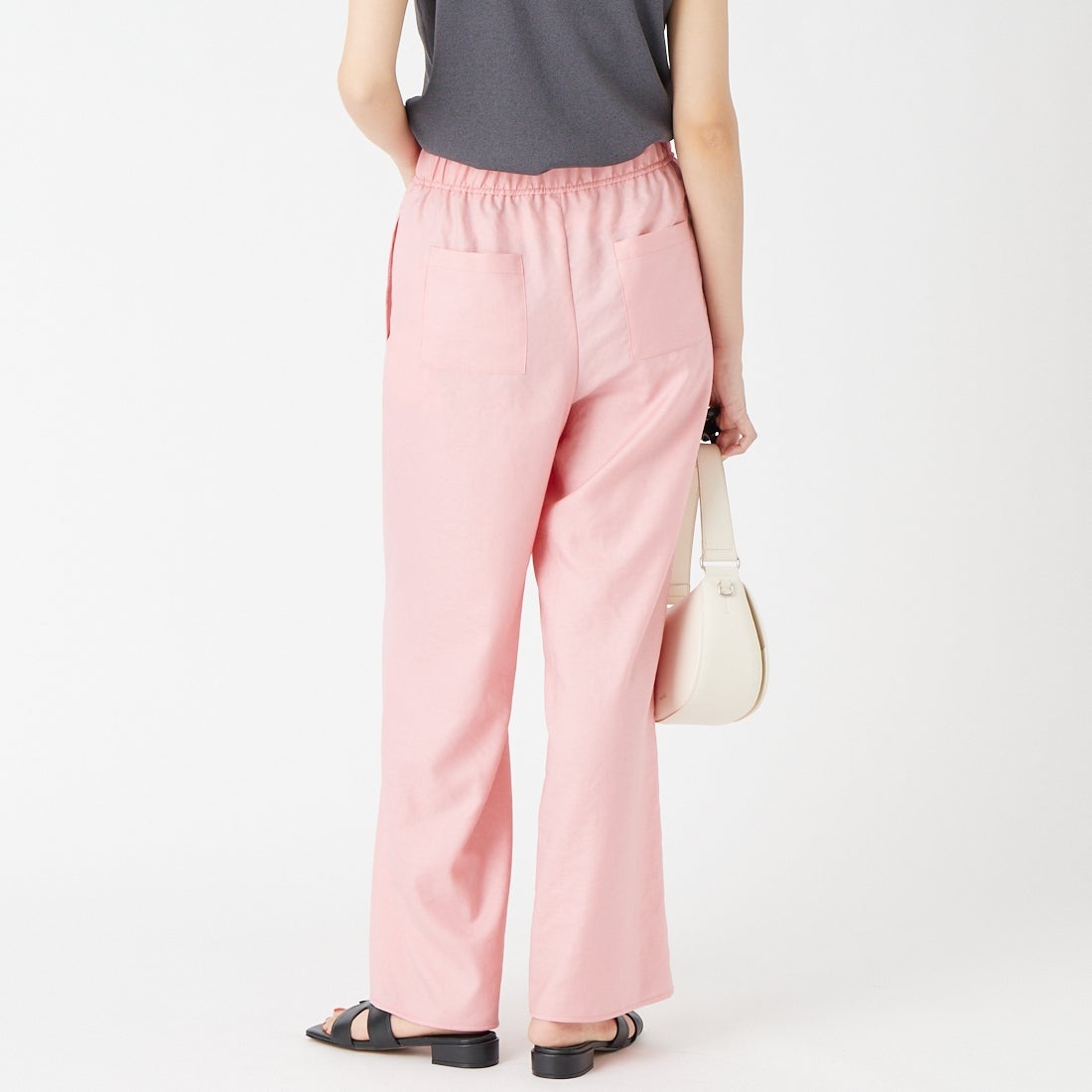 Jeans Factory Clothes [ジーンズファクトリークローズ] 杢調タンブラーツイルワイドパンツ [J-4402] 420 ﾋﾟﾝｸ &&モデル身長：162cm 着用サイズ：36&&