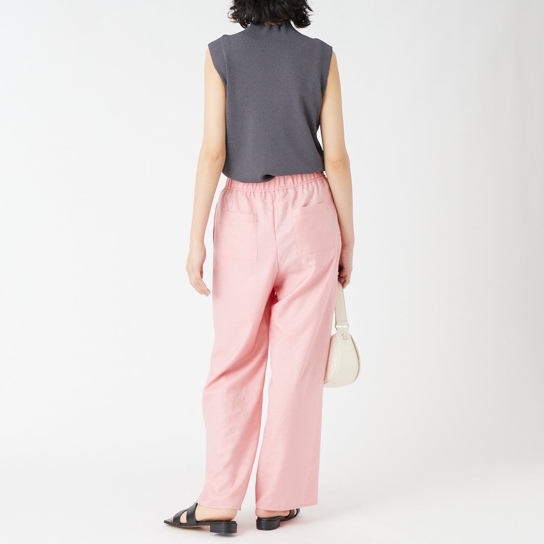 Jeans Factory Clothes [ジーンズファクトリークローズ] 杢調タンブラーツイルワイドパンツ [J-4402] 420 ﾋﾟﾝｸ &&モデル身長：162cm 着用サイズ：36&&