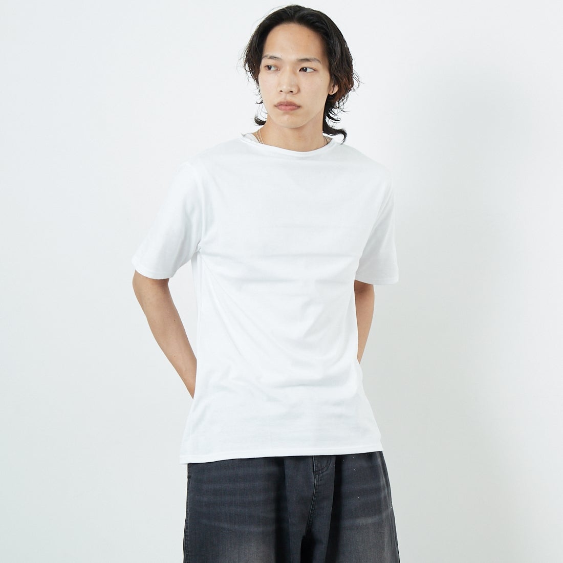 ST.JAMES [セントジェームス] ピリアックソリッドTシャツ [PIRIAC-SD] NEIGE &&モデル身長：179cm 着用サイズ：5&&