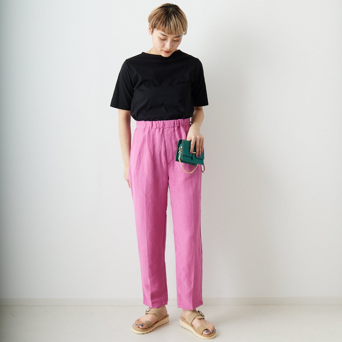 ST.JAMES [セントジェームス] ピリアックソリッドTシャツ [PIRIAC-SD] NOIR &&モデル身長：160cm 着用サイズ：1&&