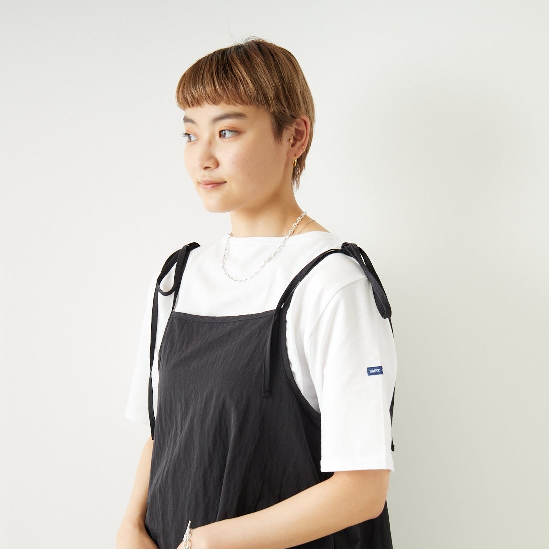 ST.JAMES [セントジェームス] ピリアックソリッドTシャツ [PIRIAC-SD] NEIGE &&モデル身長：160cm 着用サイズ：1&&