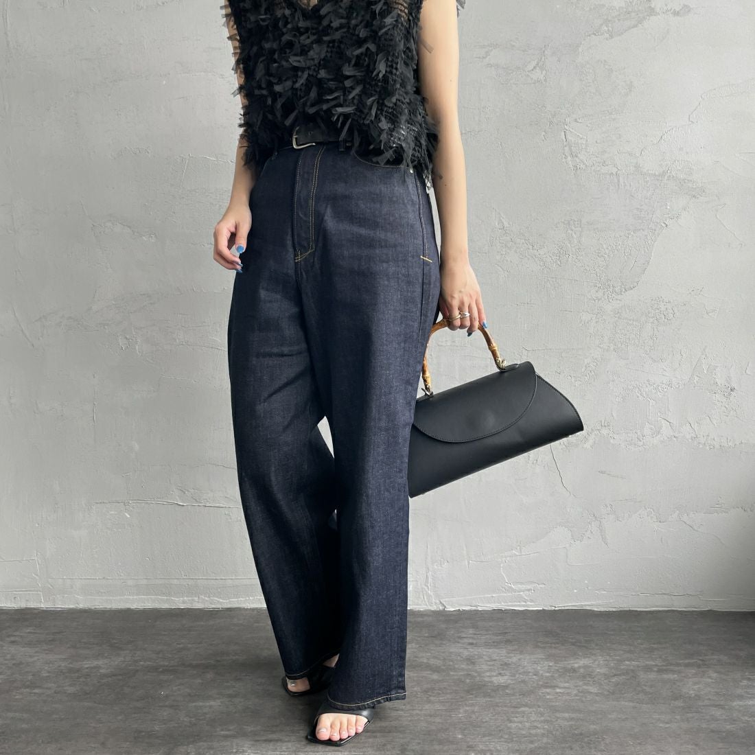 YANUK [ヤヌーク] ルーズストレート JOAN/ジョーン [57132220] OWI&&モデル身長：163cm　着用サイズ：24&&