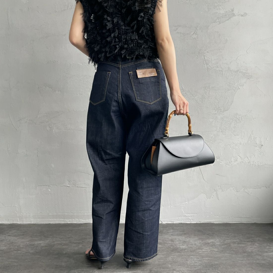 YANUK [ヤヌーク] ルーズストレート JOAN/ジョーン [57132220] OWI&&モデル身長：163cm　着用サイズ：24&&