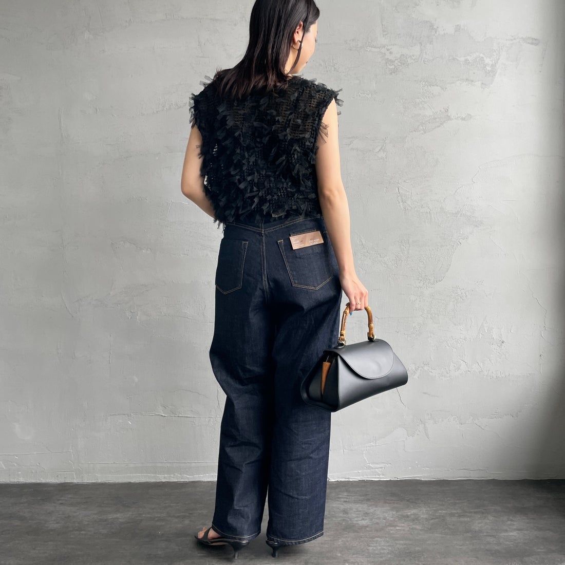 YANUK [ヤヌーク] ルーズストレート JOAN/ジョーン [57132220] OWI&&モデル身長：163cm　着用サイズ：24&&