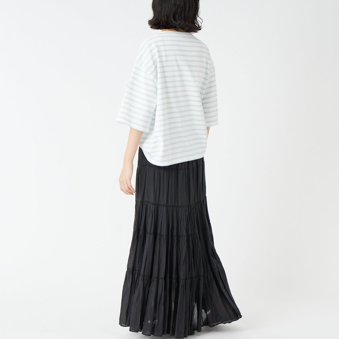 ST.JAMES [セントジェームス] 厚手ルーズドロップTシャツ [20JC-TEE-LOOSE] NEI/GAL &&モデル身長：162cm 着用サイズ：3&&