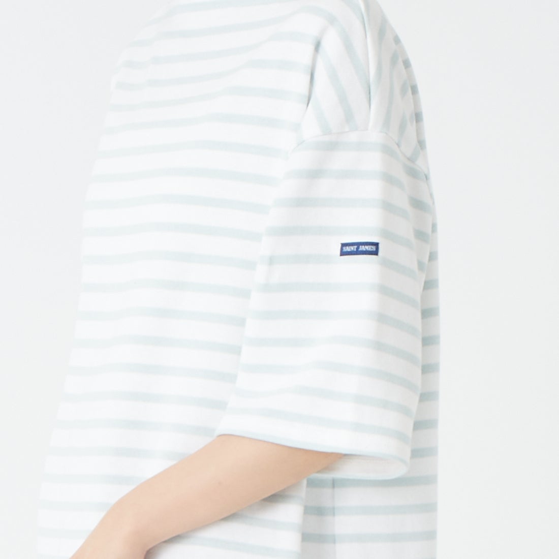 ST.JAMES [セントジェームス] 厚手ルーズドロップTシャツ [20JC-TEE-LOOSE] NEI/GAL &&モデル身長：162cm 着用サイズ：3&&