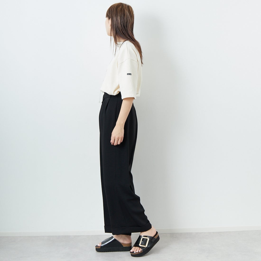 ST.JAMES [セントジェームス] 厚手ルーズドロップTシャツ [20JC-TEE-LOOSE] NEIGE &&モデル身長：167cm 着用サイズ：3&&