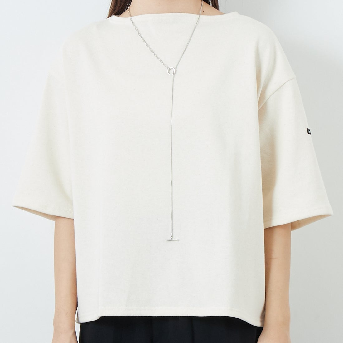 ST.JAMES [セントジェームス] 厚手ルーズドロップTシャツ [20JC-TEE-LOOSE] NEIGE &&モデル身長：167cm 着用サイズ：3&&