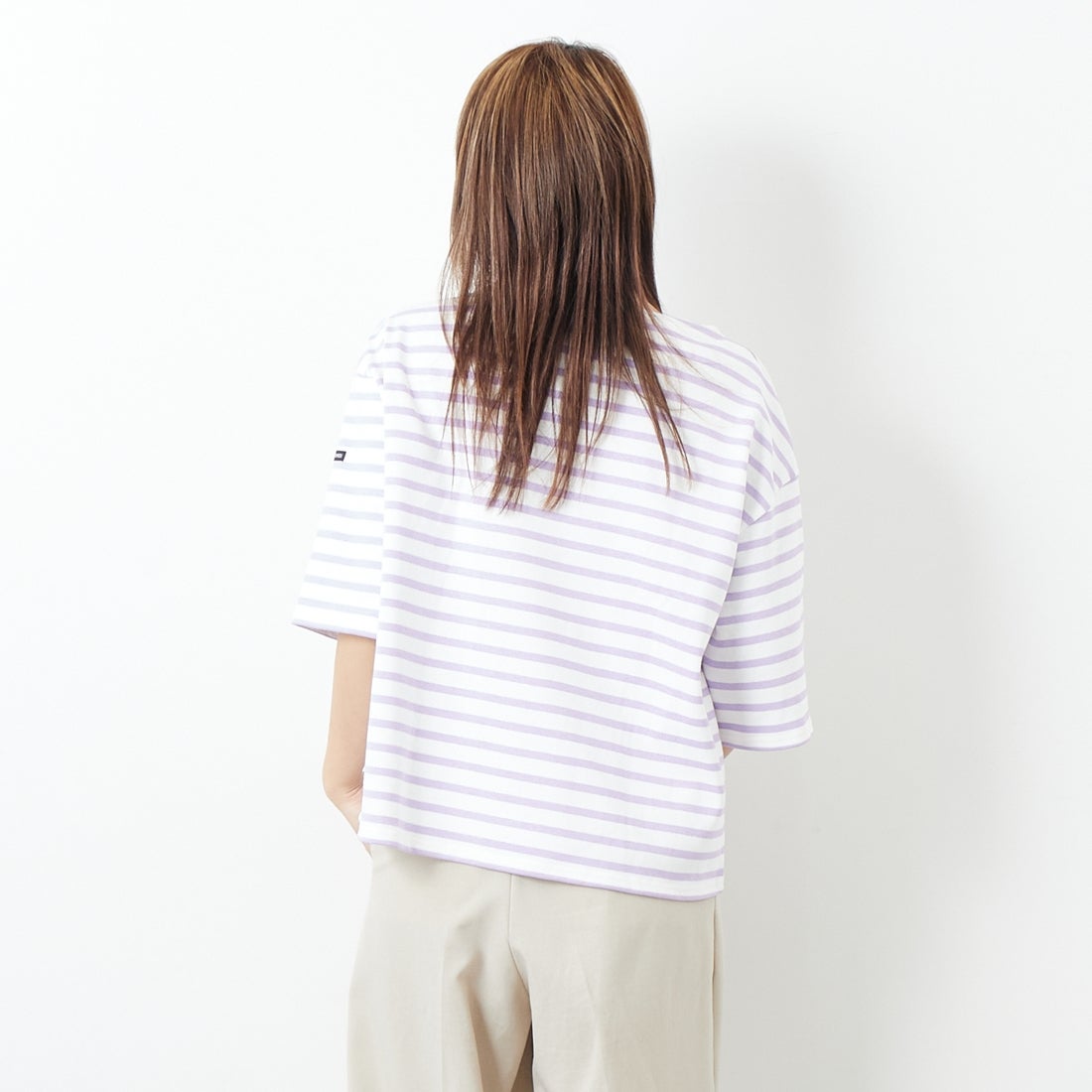 ST.JAMES [セントジェームス] 厚手ルーズドロップTシャツ [20JC-TEE-LOOSE] NEI/LAI &&モデル身長：167cm 着用サイズ：3&&