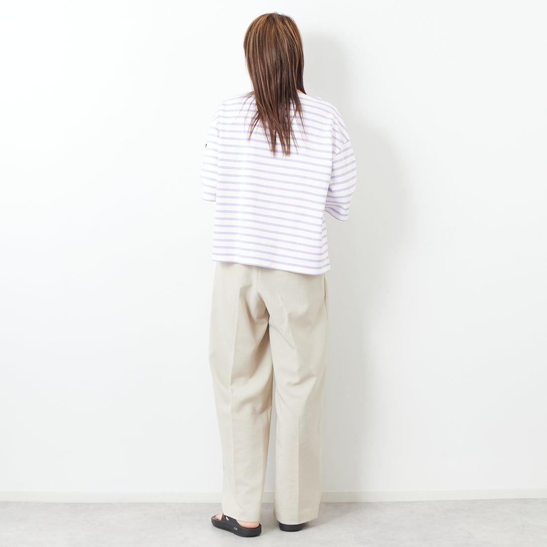 ST.JAMES [セントジェームス] 厚手ルーズドロップTシャツ [20JC-TEE-LOOSE] NEI/LAI &&モデル身長：167cm 着用サイズ：3&&