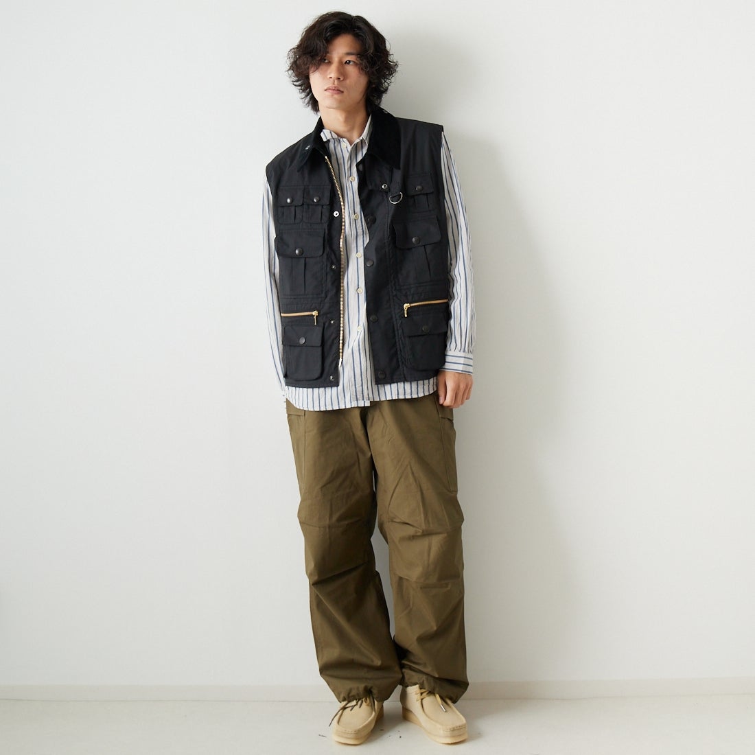 Barbour [バブアー] LAKELAND フィッシングベスト [231MGIGO01] 20 BLACK &&モデル身長：182cm 着用サイズ：40&&