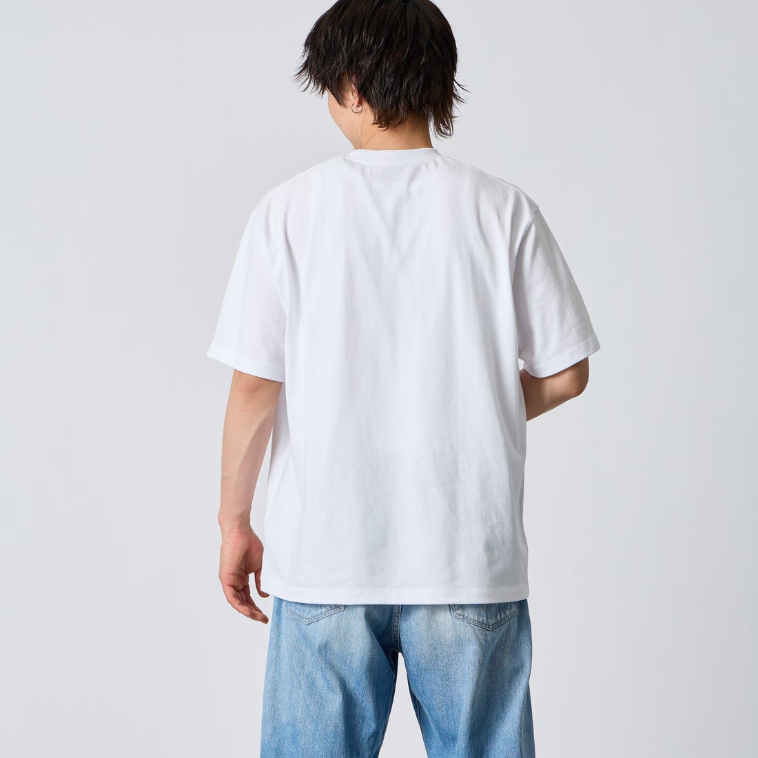 DANTON [ダントン] ソリッド ポケットTシャツ [DT-C0198TCB] WHITE &&モデル身長：177cm 着用サイズ：XL&&