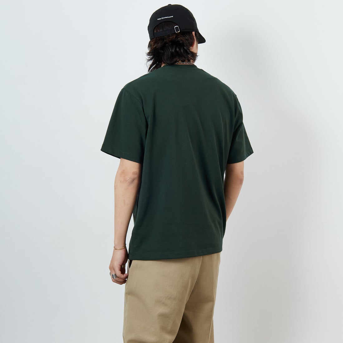 DANTON [ダントン] ソリッド ポケットTシャツ [DT-C0198TCB] FOREST &&モデル身長：179cm 着用サイズ：L&&