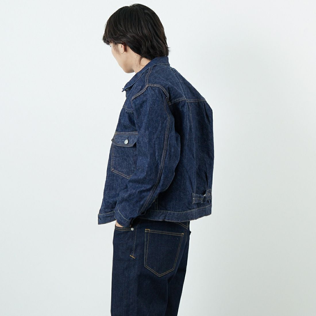 orSlow [オアスロウ] TYPE1 ヴィンテージウォッシュデニムジャケット [03-6011] 81 ONEWASH &&モデル身長：179cm 着用サイズ：4&&