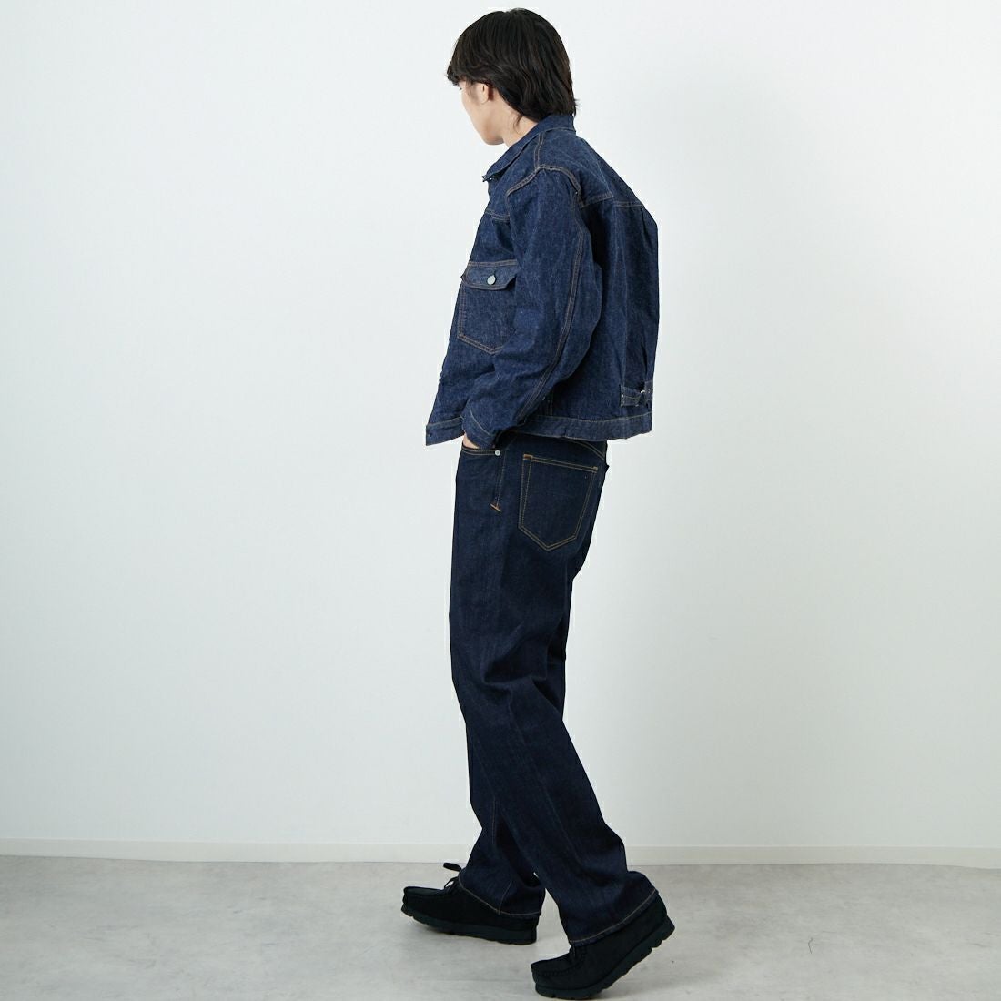 orSlow [オアスロウ] TYPE1 ヴィンテージウォッシュデニムジャケット [03-6011] 81 ONEWASH &&モデル身長：179cm 着用サイズ：4&&