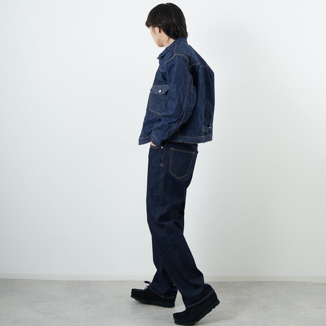 orSlow [オアスロウ] TYPE1 ヴィンテージウォッシュデニムジャケット [03-6011] 81 ONEWASH &&モデル身長：179cm 着用サイズ：4&&