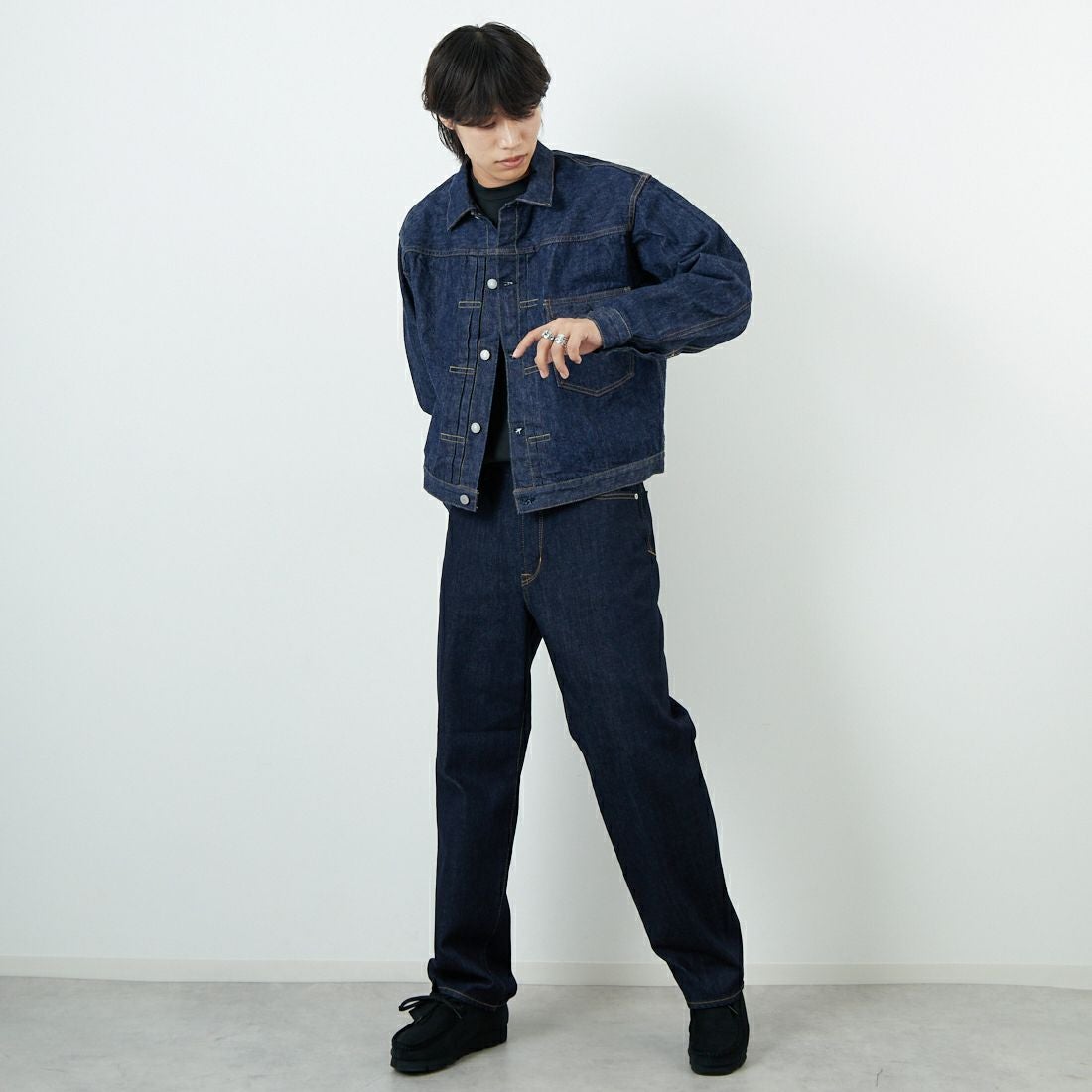 orSlow [オアスロウ] TYPE1 ヴィンテージウォッシュデニムジャケット [03-6011] 81 ONEWASH &&モデル身長：179cm 着用サイズ：4&&