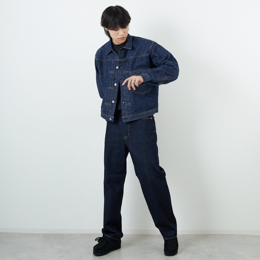 orSlow [オアスロウ] TYPE1 ヴィンテージウォッシュデニムジャケット [03-6011] 81 ONEWASH &&モデル身長：179cm 着用サイズ：4&&