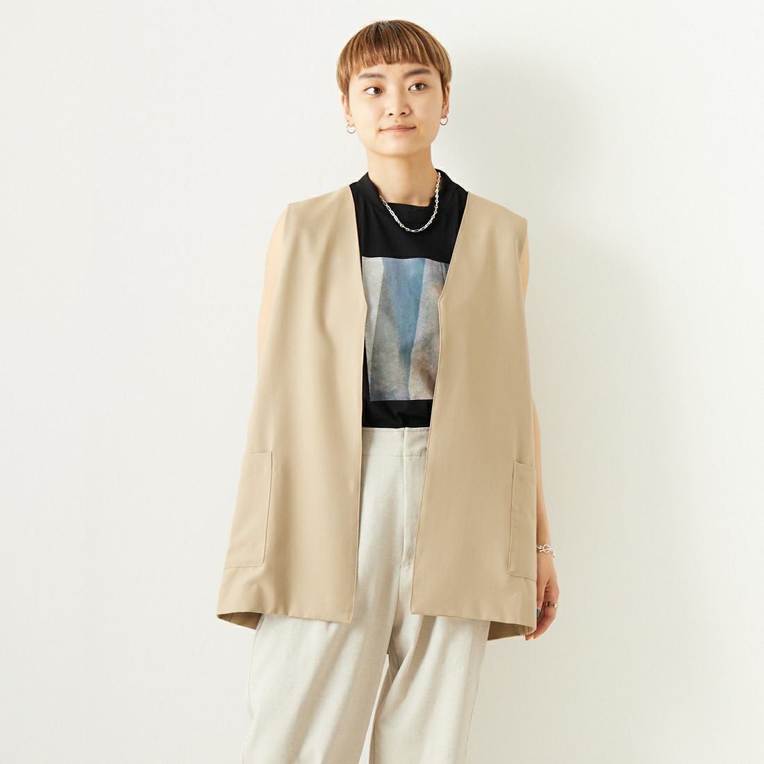 505 BEIGE&&モデル身長：160cm 着用サイズ：1&&