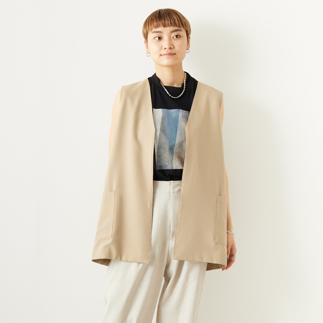 505 BEIGE&&モデル身長：160cm 着用サイズ：1&&