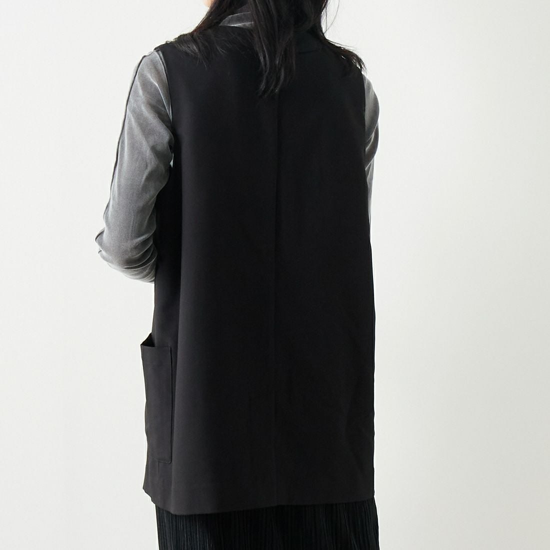 ALLUMER [アリュメール] コットンレーヨンミドルレングスジレ [8254615] 700 BLACK