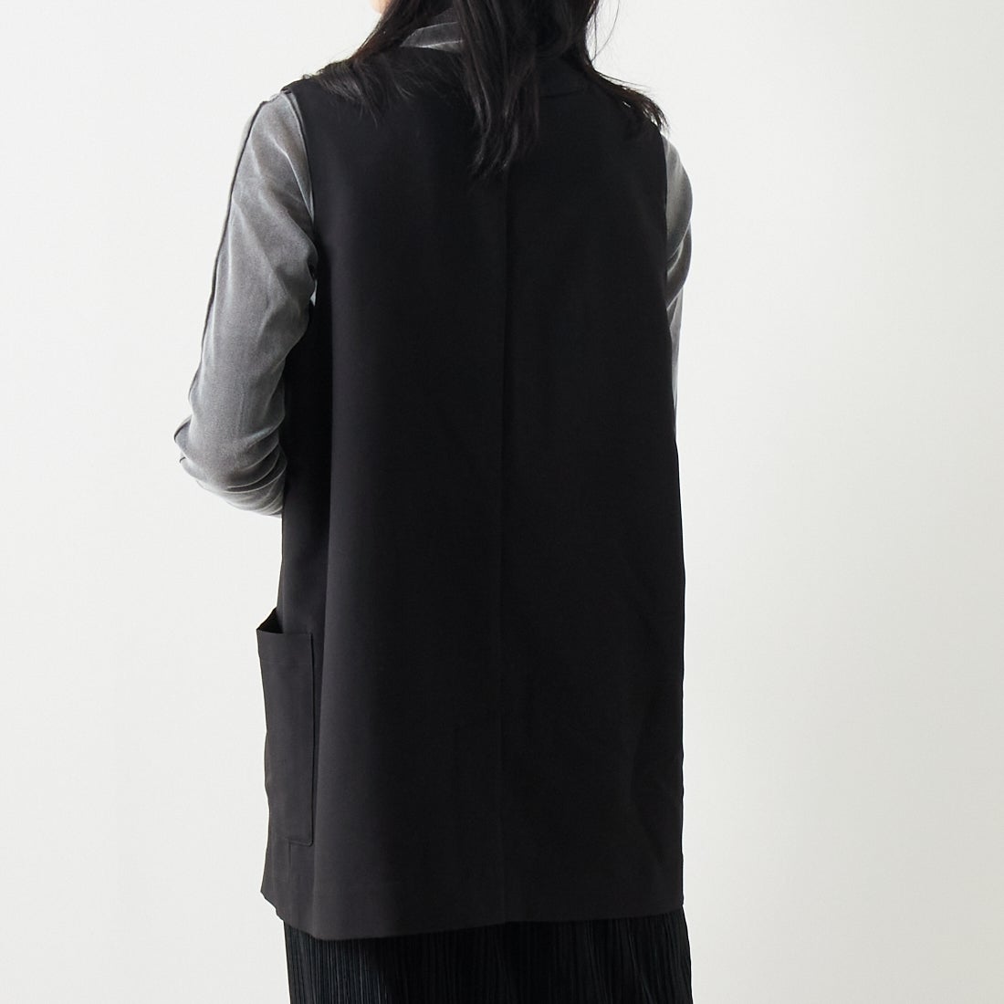 ALLUMER [アリュメール] コットンレーヨンミドルレングスジレ [8254615] 700 BLACK
