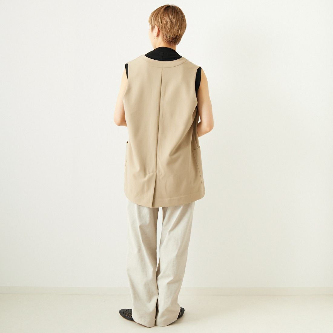 ALLUMER [アリュメール] コットンレーヨンミドルレングスジレ [8254615] 505 BEIGE