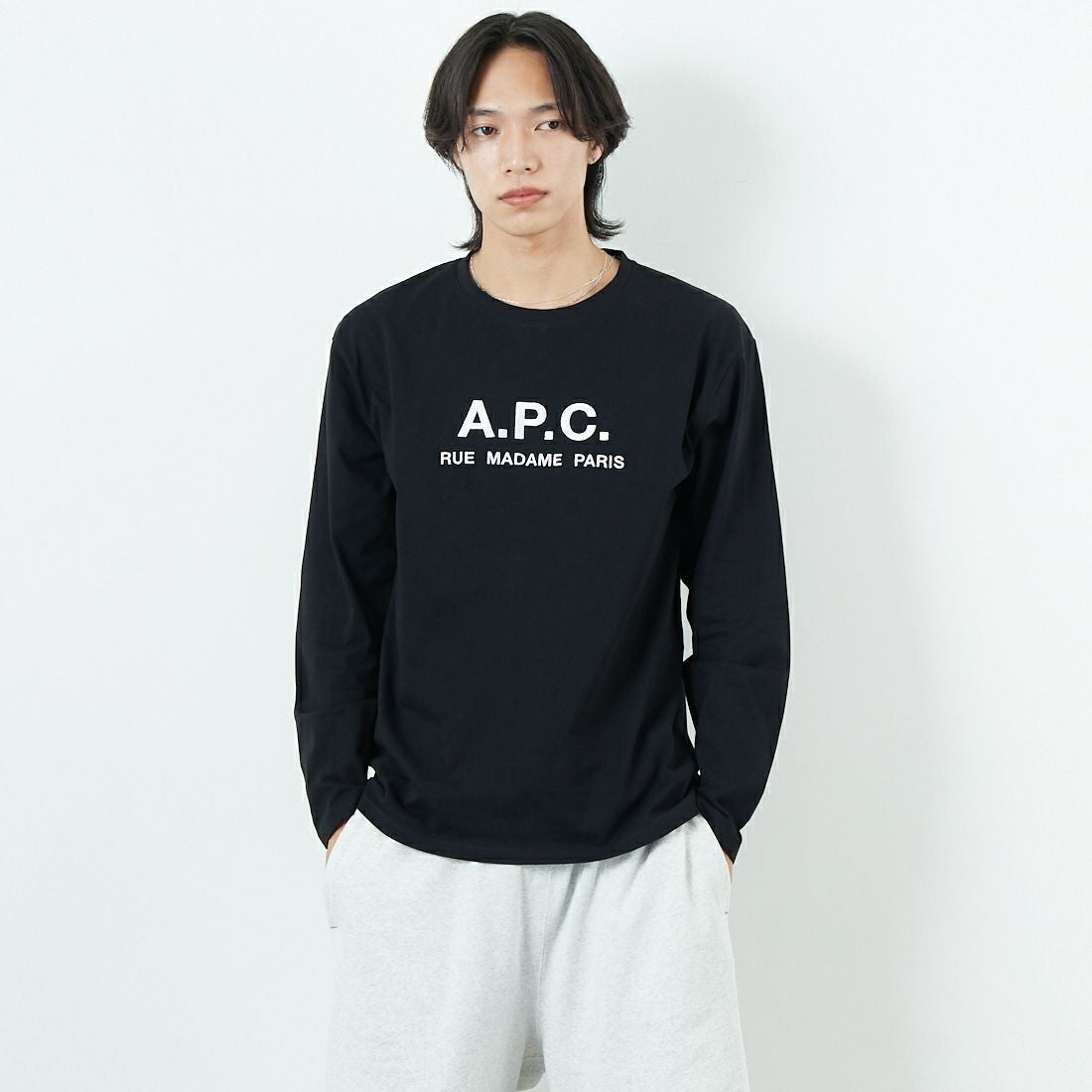 A.P.C. [アー・ペー・セー] ロゴ刺繍 ロングスリーブTシャツ [RUE