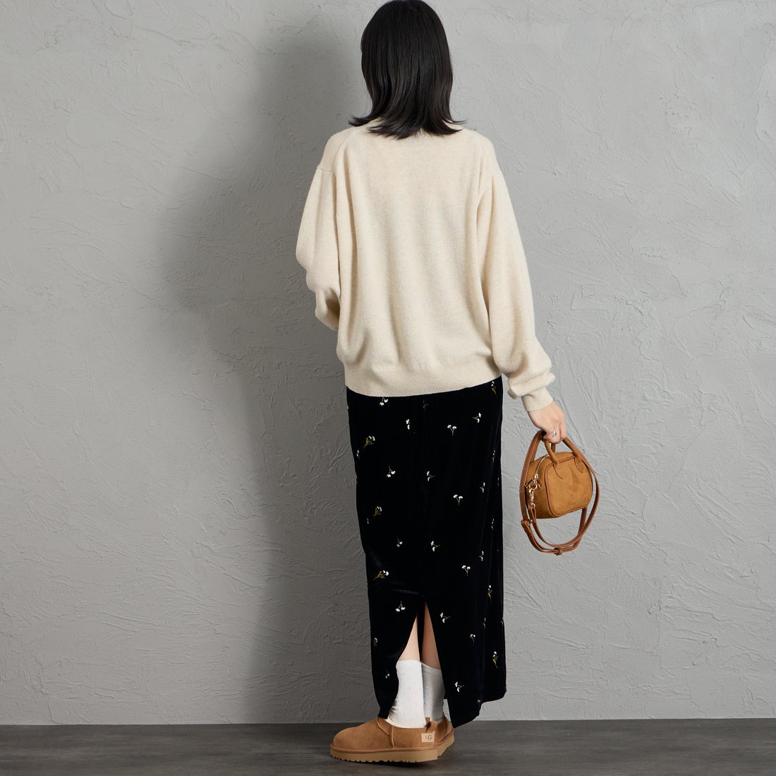 DANTON [ダントン] クルーネックプルオーバーニット [DT-D0027LMW] OATMEAL &&モデル身長：162cm 着用サイズ：38&&