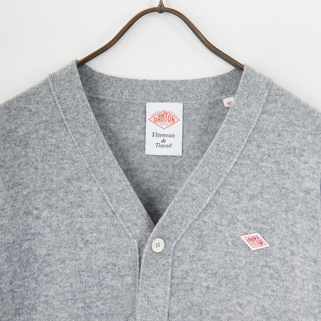 DANTON [ダントン] ラムウール Vネックカーディガン [DT-D0030LMW] LT.GREY