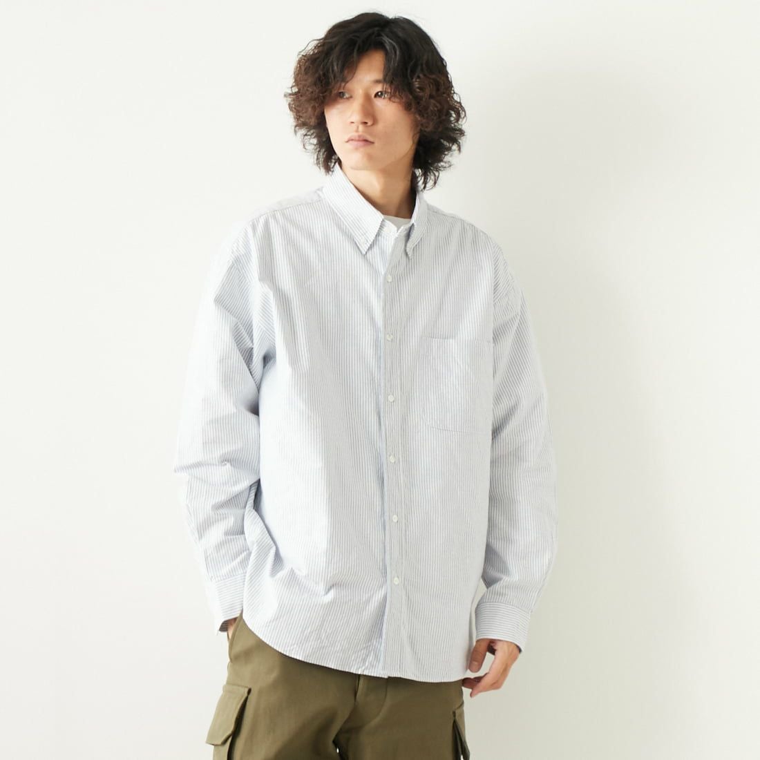 VALTA [ヴァルタ] 別注 ビックシャツ [VA23SS3029-JF] ST240 NAVY &&モデル身長：180cm 着用サイズ：L&&