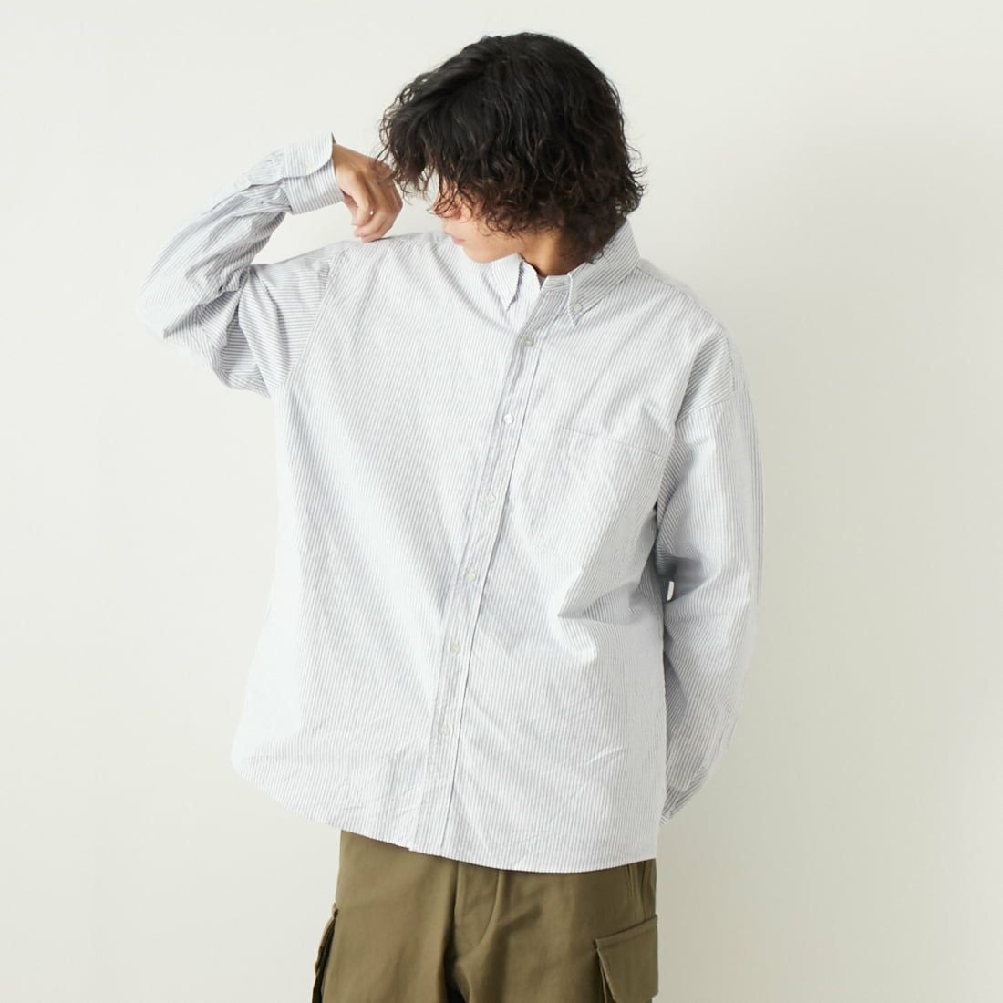 VALTA [ヴァルタ] 別注 ビックシャツ [VA23SS3029-JF] ST240 NAVY &&モデル身長：180cm 着用サイズ：L&&