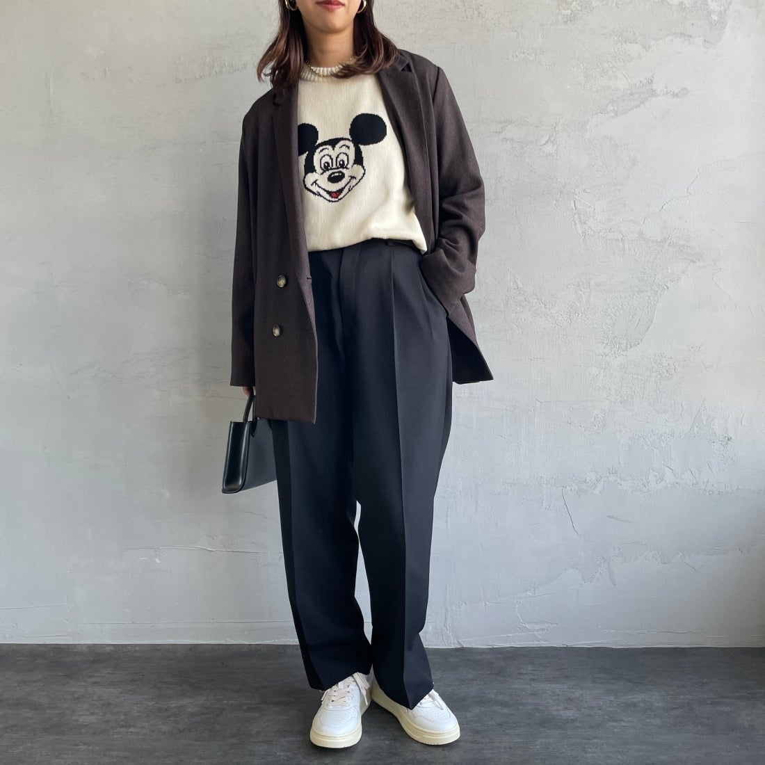 THE SHINZONE [ザ シンゾーン] クライスラーパンツ [21AMSPA01] 07 BLACK&&モデル身長：163cm 着用サイズ：32&&