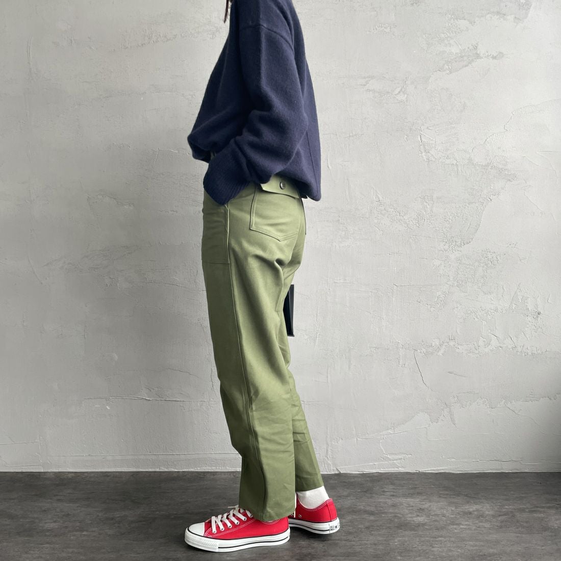 THE SHINZONE [ザ シンゾーン] ベイカーパンツ [15AMSPA18] 62 KHAKI &&モデル身長：163cm 着用サイズ：34&&