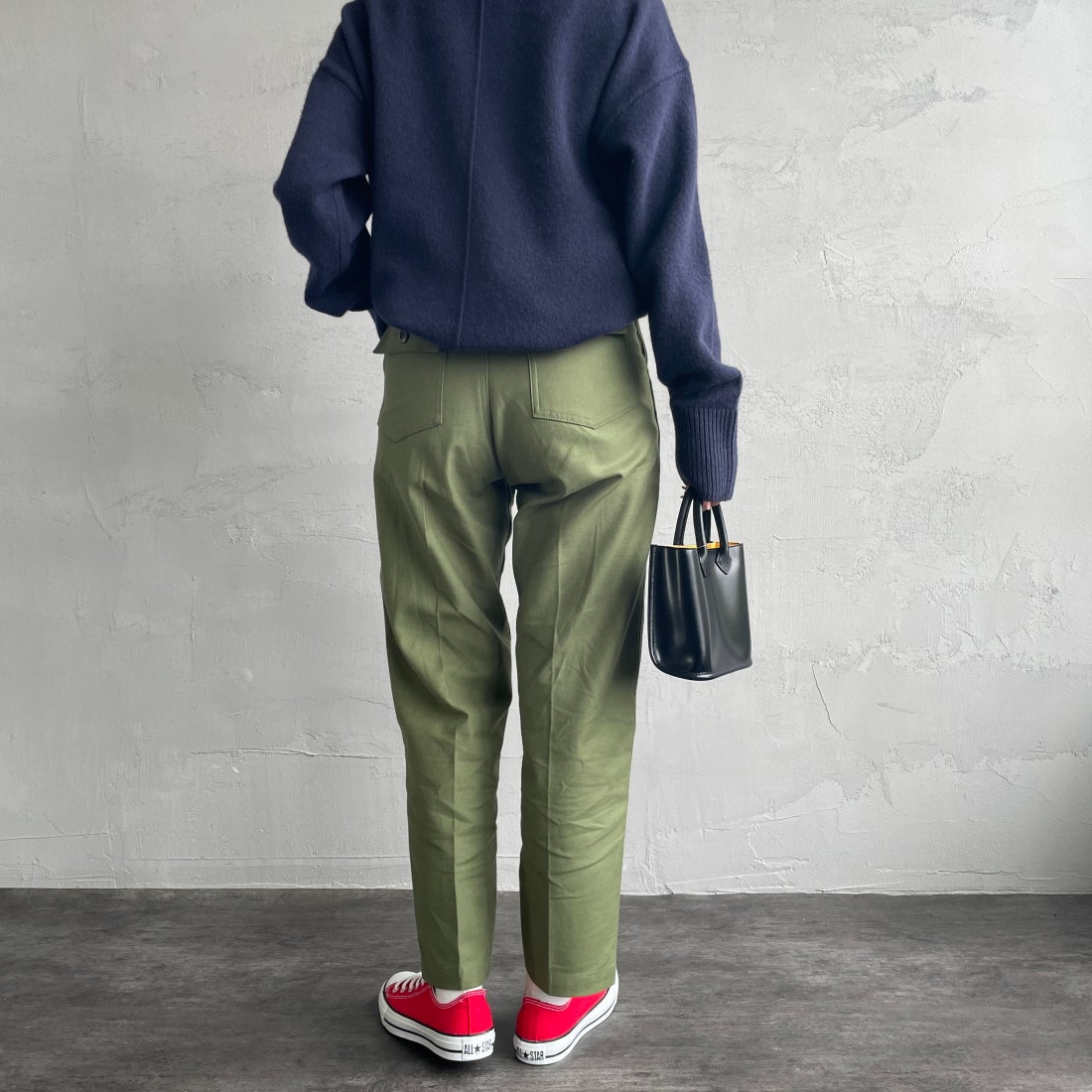 THE SHINZONE [ザ シンゾーン] ベイカーパンツ [15AMSPA18] 62 KHAKI &&モデル身長：163cm 着用サイズ：34&&