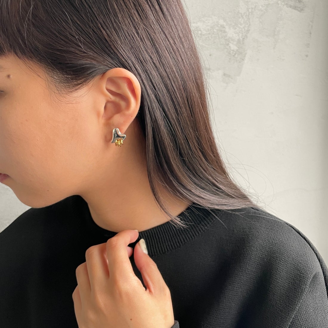 LAPUIS [ラピュイ] Coil Heartピアス [233-220101] ﾏﾙﾁ