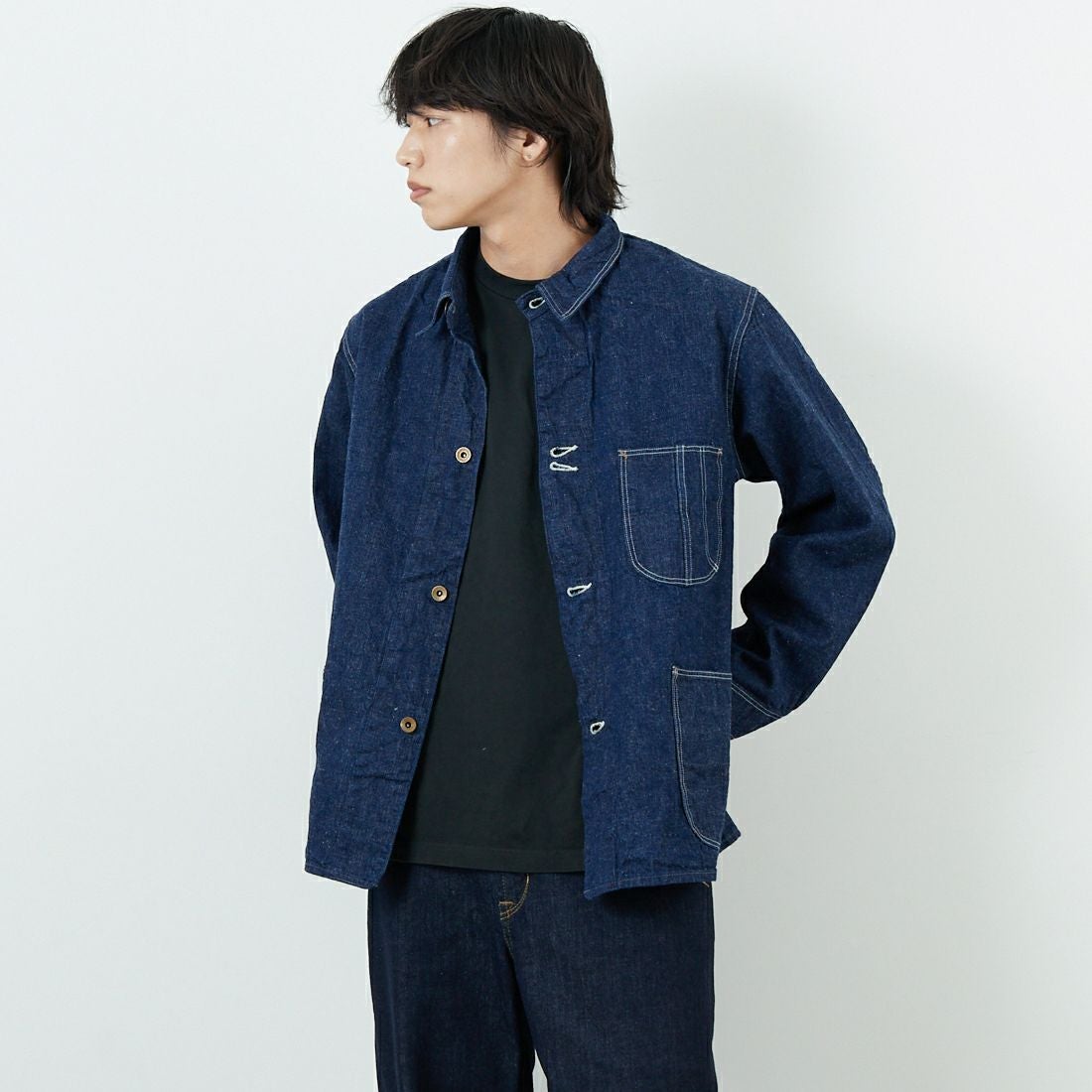 orSlow [オアスロウ] 1940S デニムカバーオール [01-6150] 81 ONEWASH &&モデル身長：179cm 着用サイズ：3&&