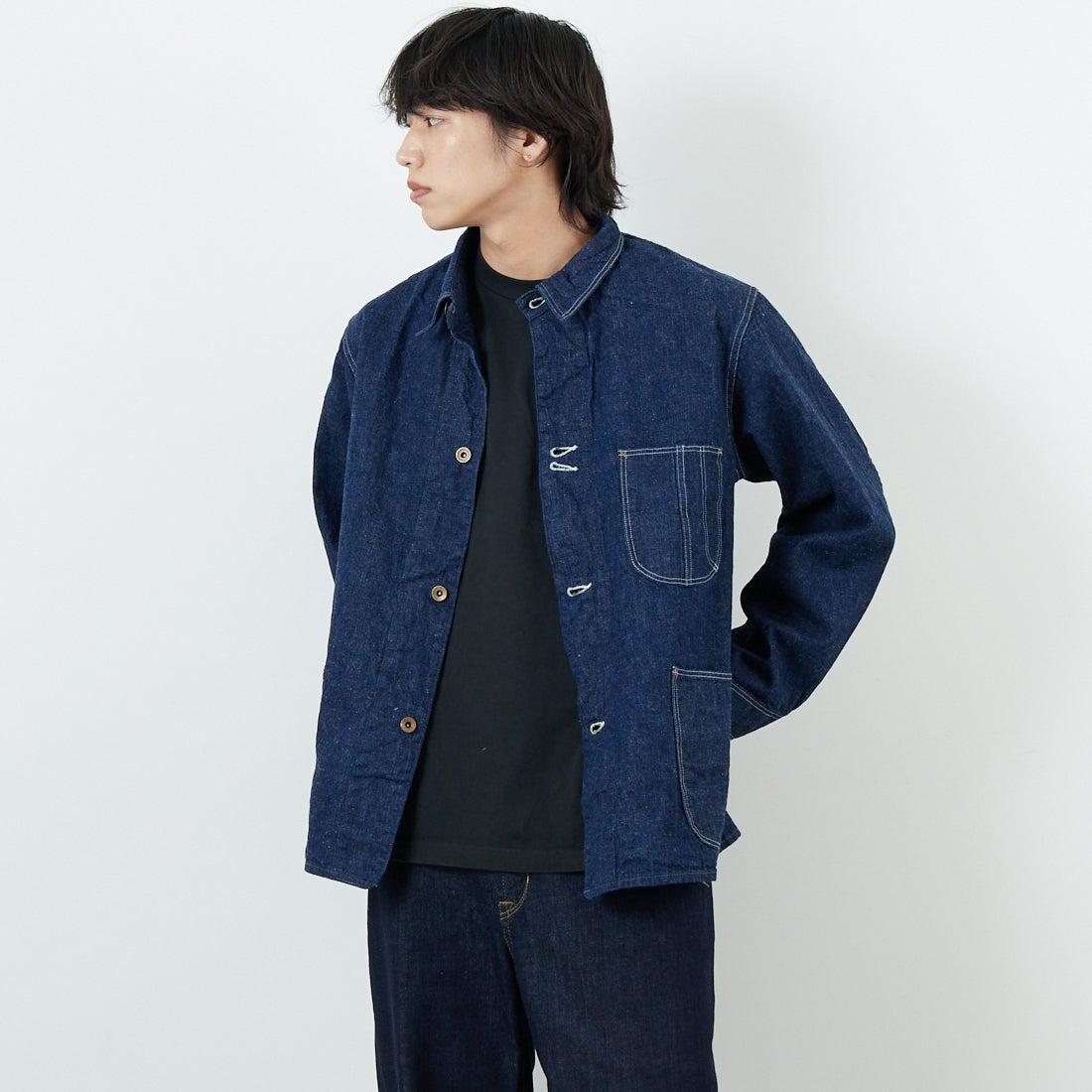 orSlow [オアスロウ] 1940S デニムカバーオール [01-6150] 81 ONEWASH &&モデル身長：179cm 着用サイズ：3&&