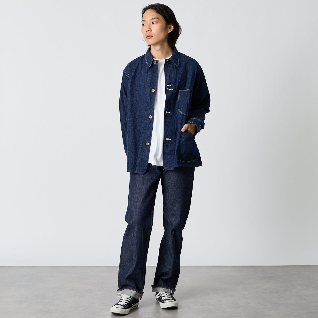 orSlow [オアスロウ] 1940S デニムカバーオール [01-6150] 81 ONEWASH &&モデル身長：175cm 着用サイズ：2&&