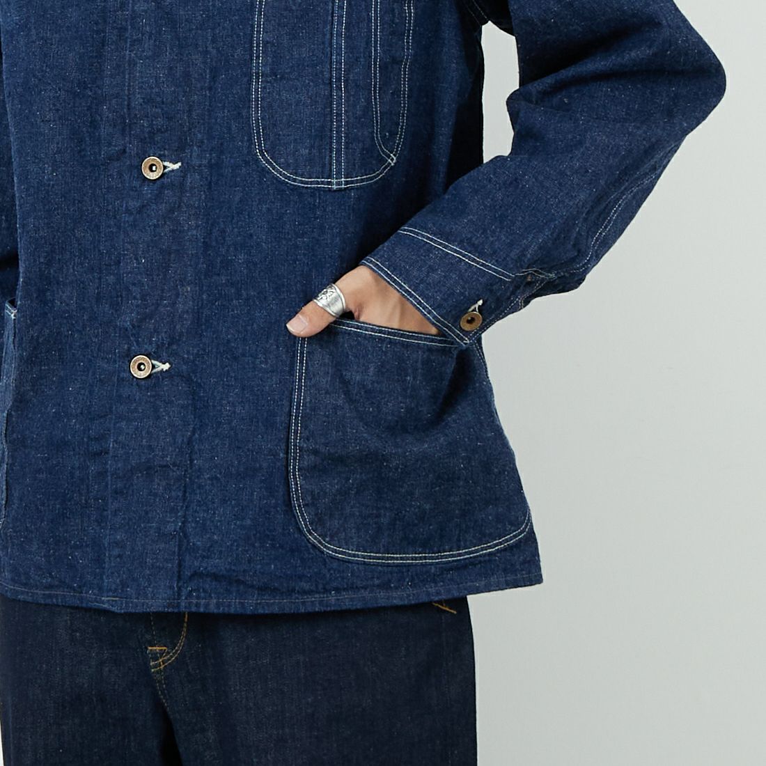 orSlow [オアスロウ] 1940S デニムカバーオール [01-6150] 81 ONEWASH &&モデル身長：179cm 着用サイズ：3&&