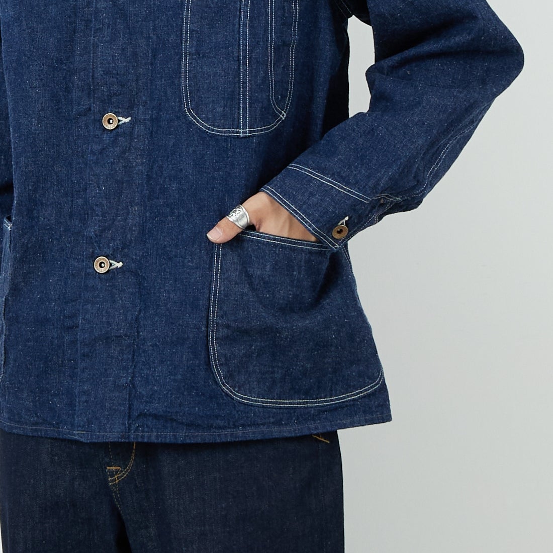 orSlow [オアスロウ] 1940S デニムカバーオール [01-6150] 81 ONEWASH &&モデル身長：179cm 着用サイズ：3&&