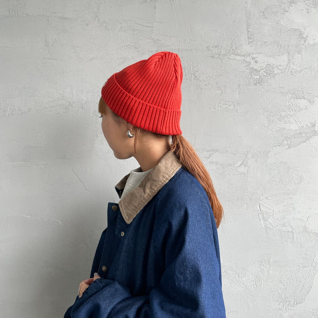 DANTON [ダントン] リブニットキャップ [DT-H0234BLG] APRICOT