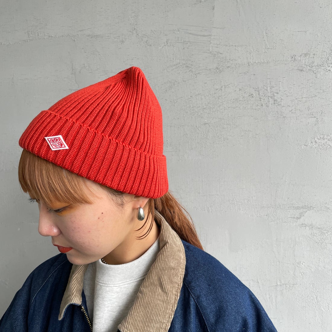 DANTON [ダントン] リブニットキャップ [DT-H0234BLG] APRICOT